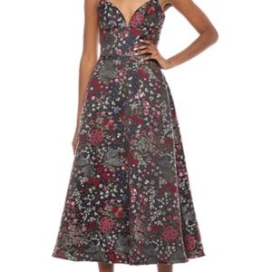 ML Monique Lhuillier Midi Jacquard Dress size 10
